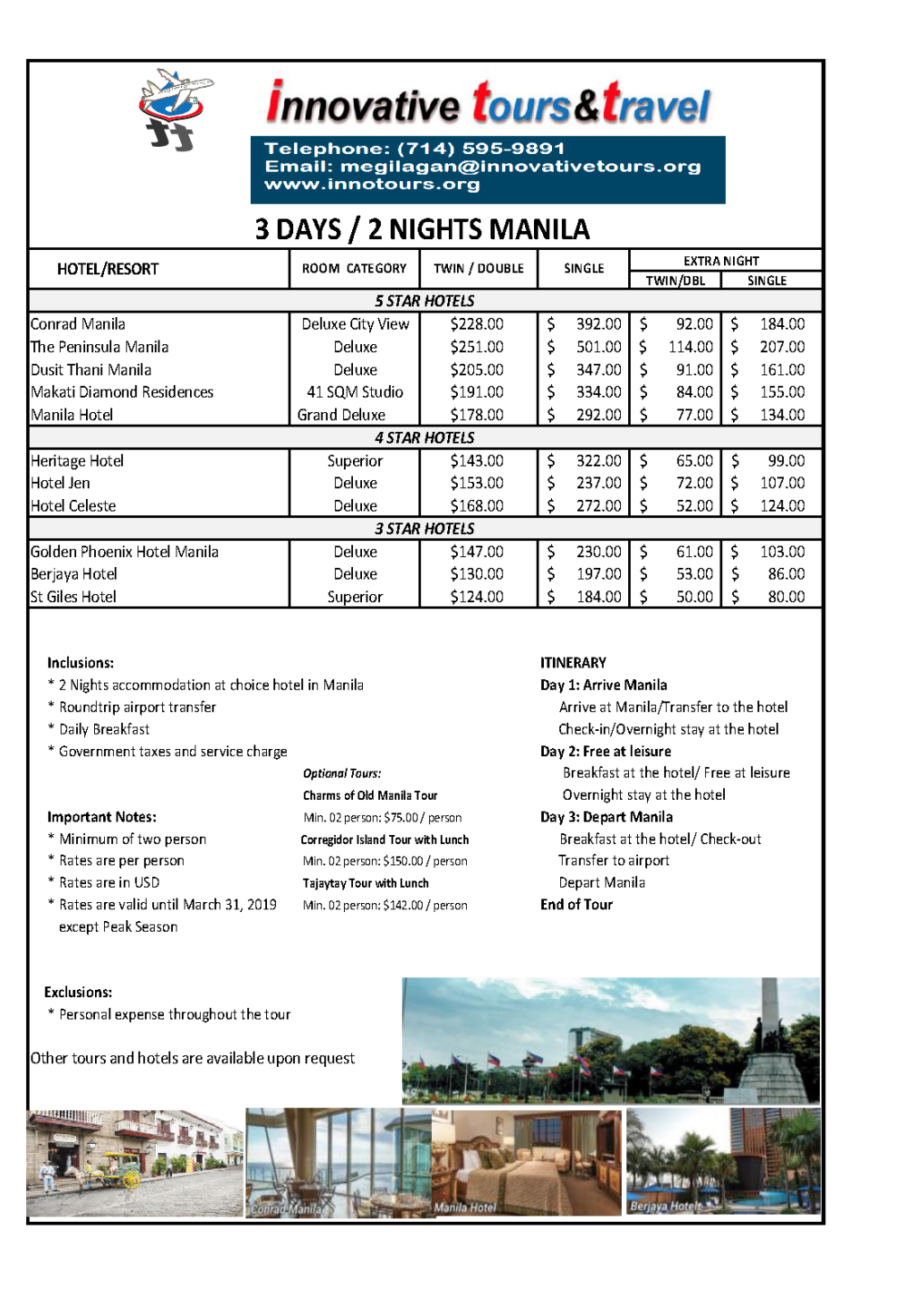 Free &amp; Easy Manila_IVT 2018 rates